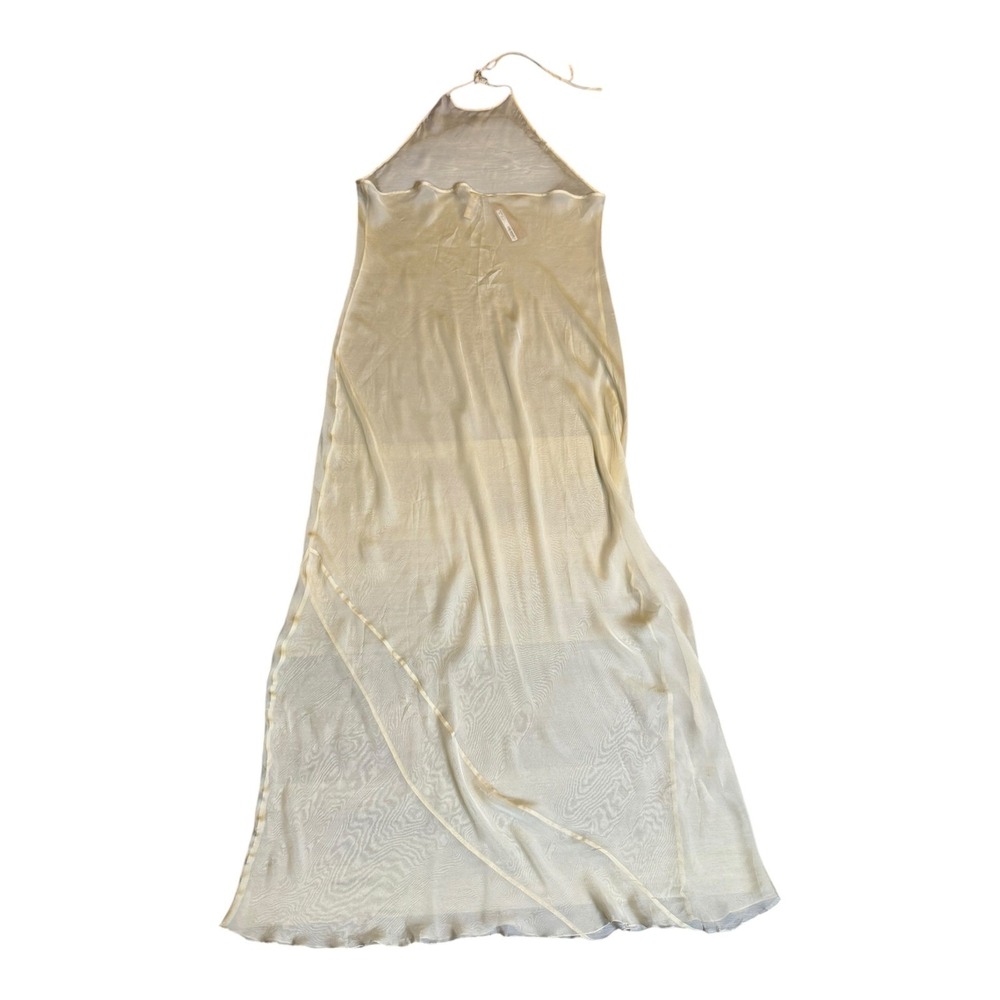 SKIMS Romance Halter Slip Dress Butter Yellow 100% Silk 3X New - Picture 3 of 5